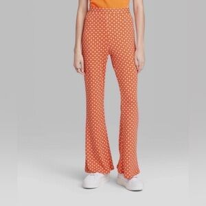 Wild Fable Orange Floral Flare Pants